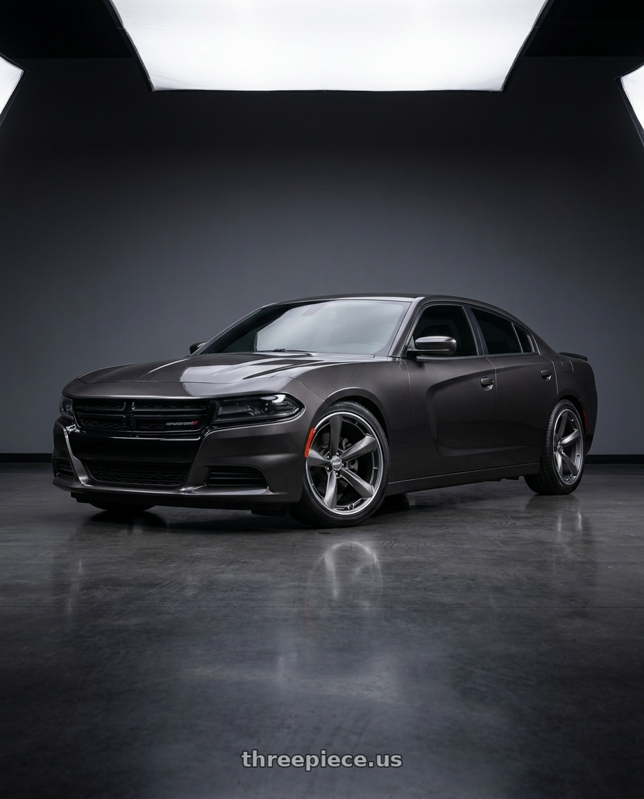 2021 Dodge Charger SXT with American Racing TTF 5X115 20X9.5 +15 MATTE ANTHRACITE W/ MACHINED LIP wheels