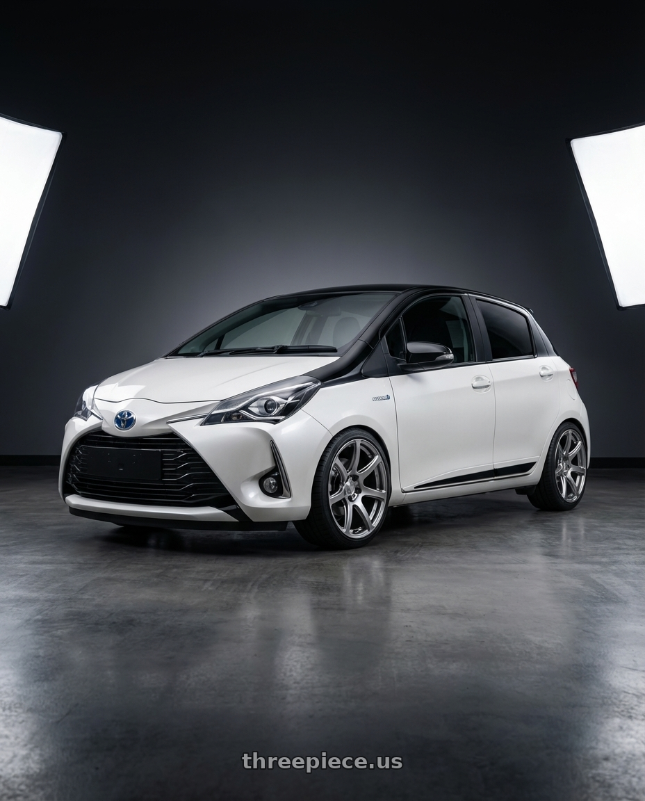 2020 Toyota Yaris Y20 with Work Emotion T7r 5x100 18x10.5 +12 Gt Silver wheels