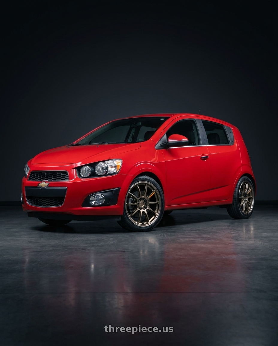 2015 chevrolet sonic ltz with Work Emotion Zr10 5x105 17x7 +38 Titanium Diamond Lip Cut wheels