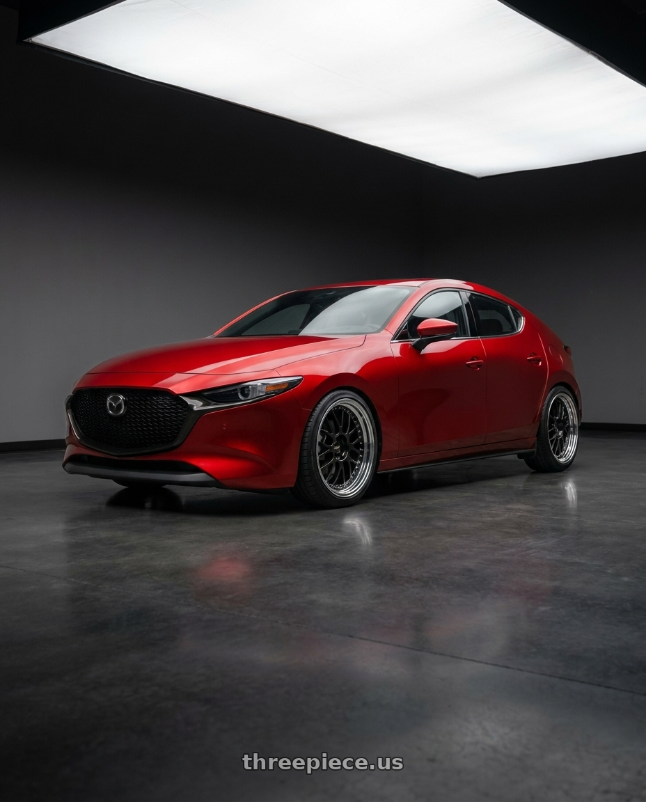 2024 Mazda 3 with SSR Professor MS1 4x100 18x9+6 HP Disk Black wheels