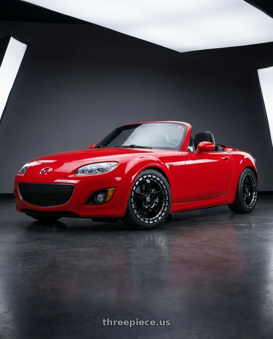2012 Mazda MX-5 Miata NC with Forgestar D5 Beadlock 5x114.3 17x10 0 Gloss Black Machined wheels