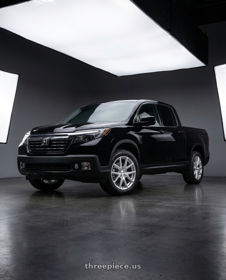 2021 Honda Ridgeline Sport fitted with American Racing AR943 5X120 18X8 +35 HYPER SILVER $319 wheels