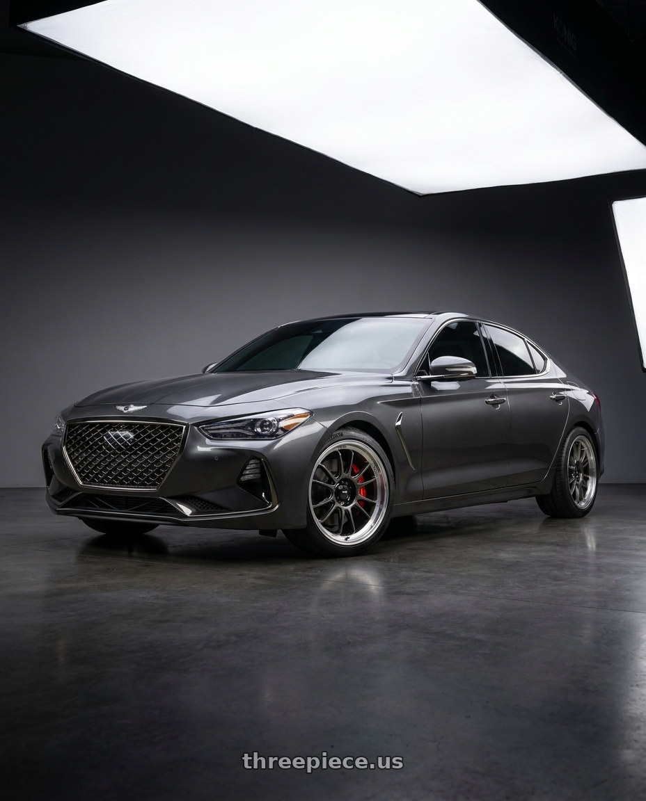 2019 Genesis G70 with Konig 47MC Hypergram 5x114.3 17x8 +35 Metallic Carbon Machined Lip wheels
