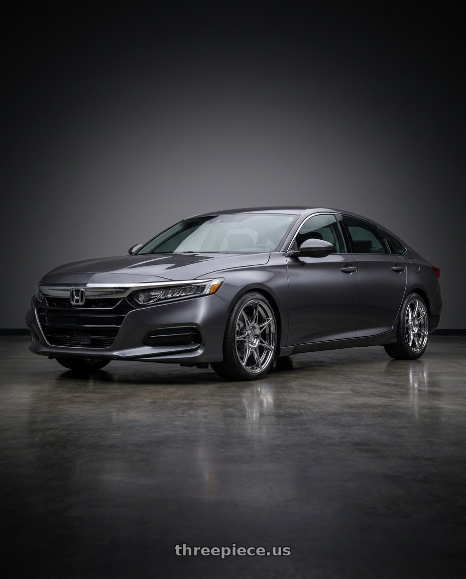 2019 honda accord lx with Stage Wheels Foushee 5x114.3 18x8.5 +35 Chrome wheels