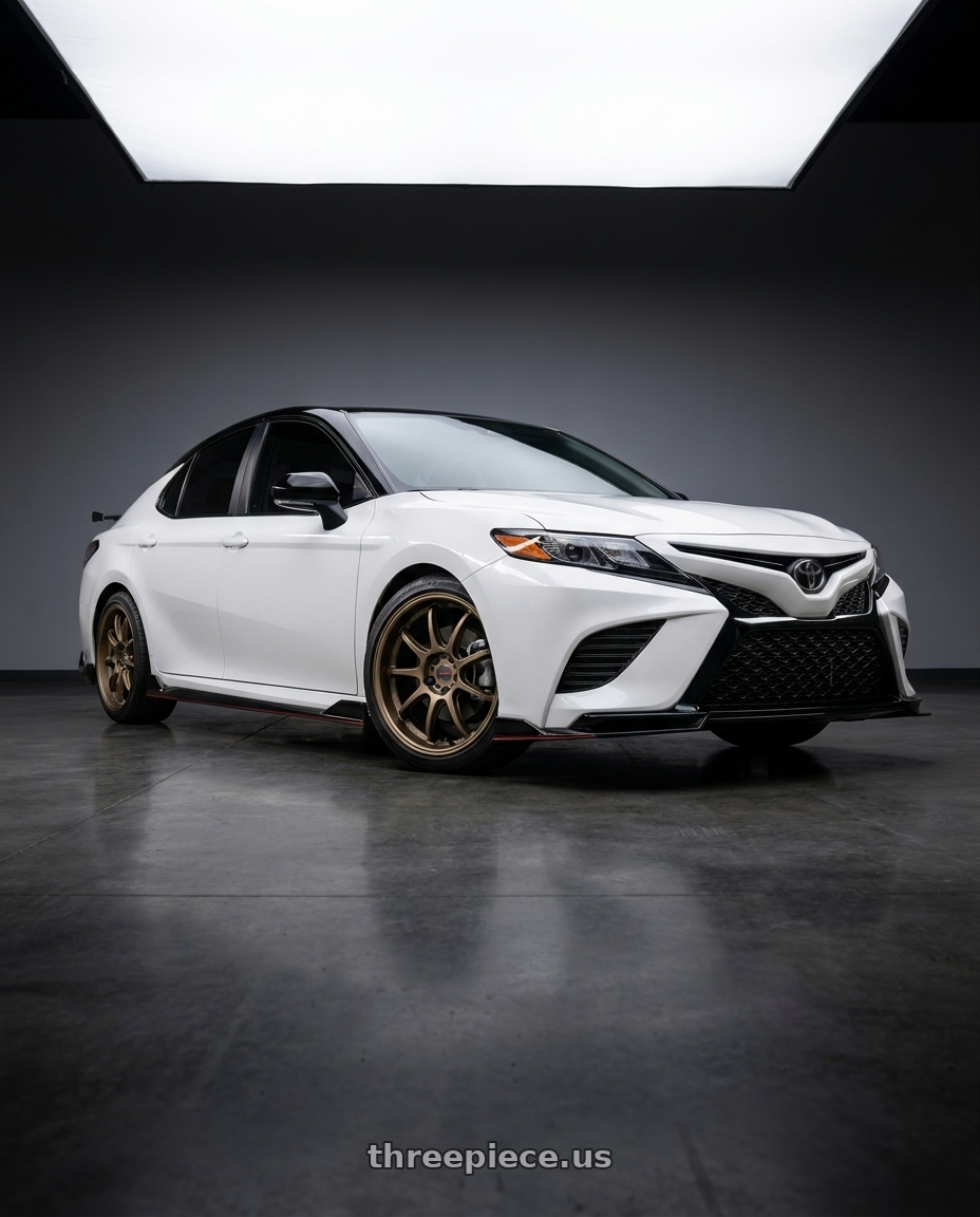 2021 Toyota Camry TRD with Work Emotion D9r 5x114.3 19x8.5 +38 Matte Bronze wheels