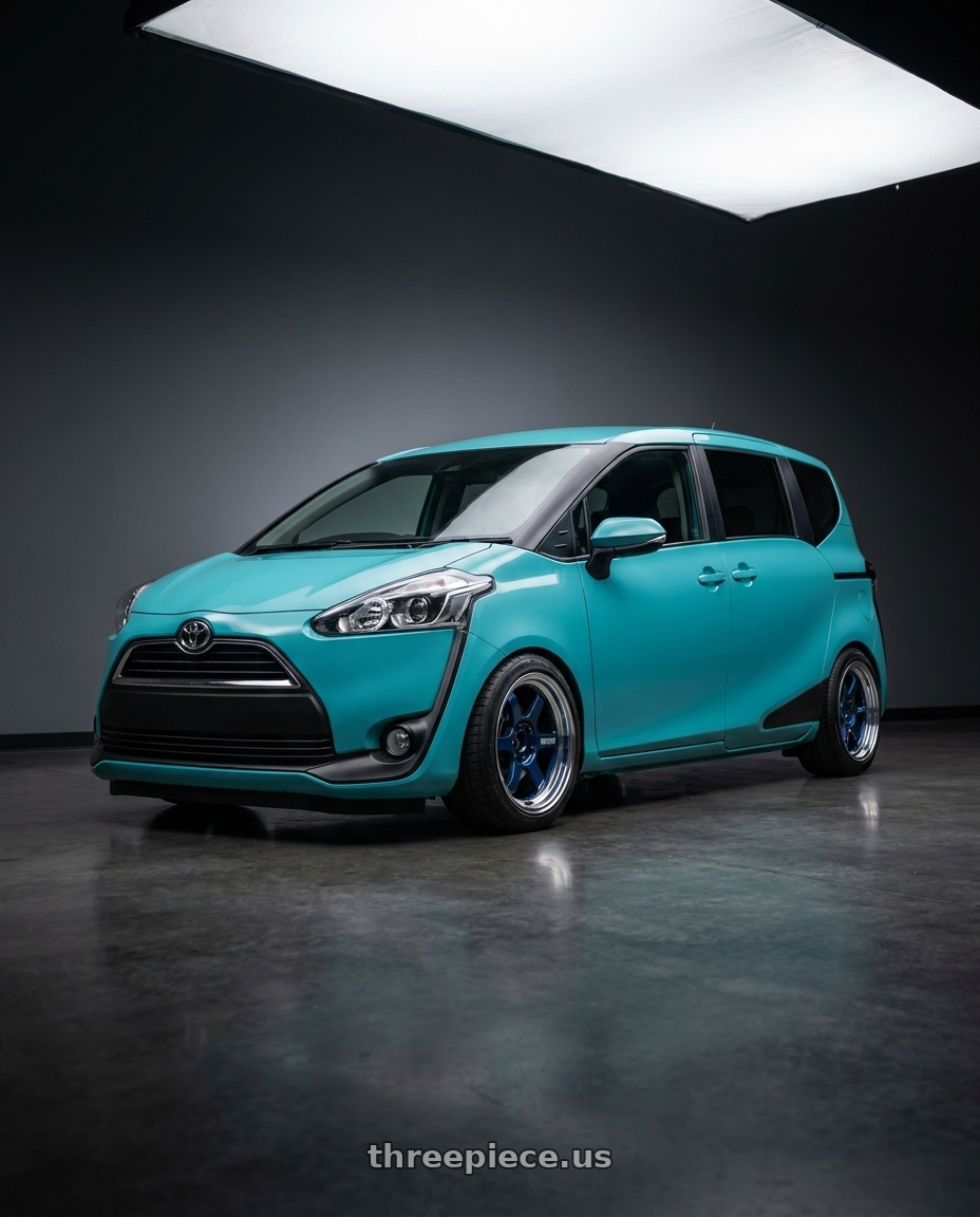 2020 toyota sienta  with Volk Racing TE37V MK-II 5x114.3 18x10.5 +15 MAG BLUE / RIM DC wheels