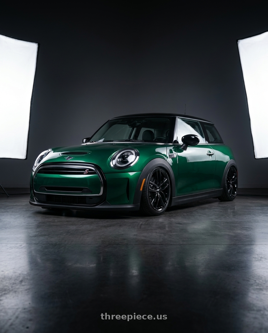 2022 Mini cooper s britisch green iv with BBS SX 5x112 18x8.0+44 Crystal Black wheels