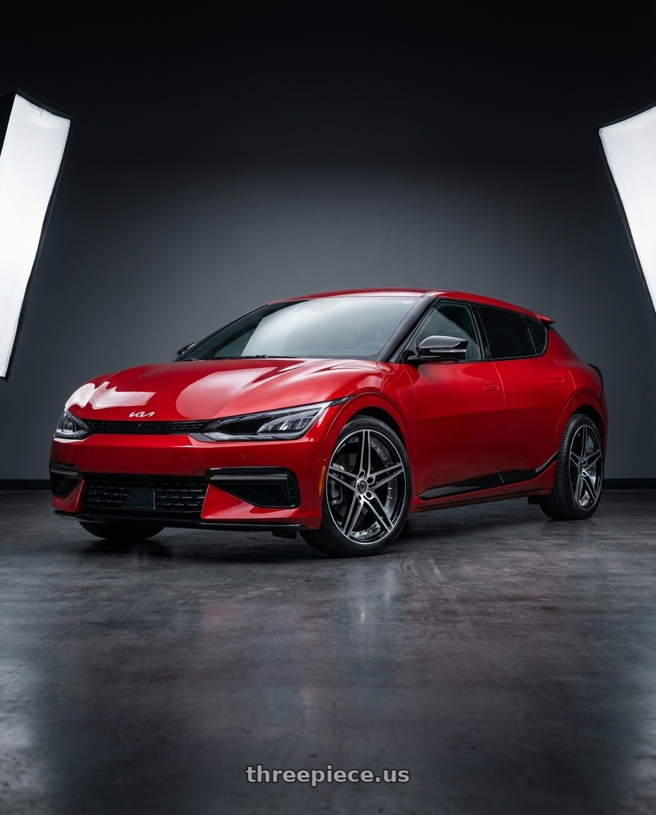 2024 kia ev6 with MARQUEE WHEELS M3258 5x114.3 20x9+35 BLACK / MACHINED wheels