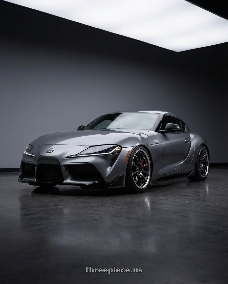 2021 Toyota GR Supra, 3.0 Premium with Work Emotion Zr10 4x100 15x5 +48 Glim Black Diamond Rim cut wheels