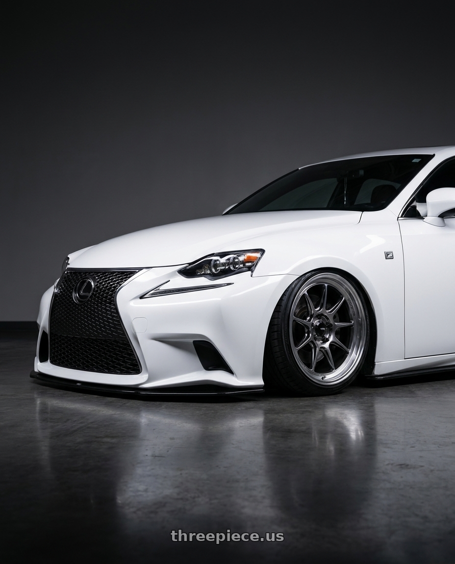 2018 Lexus IS 350 F Sport with Konig Countergram 5x114.3 19x8.5+35 Hyper Chrome / Machined Lip wheels