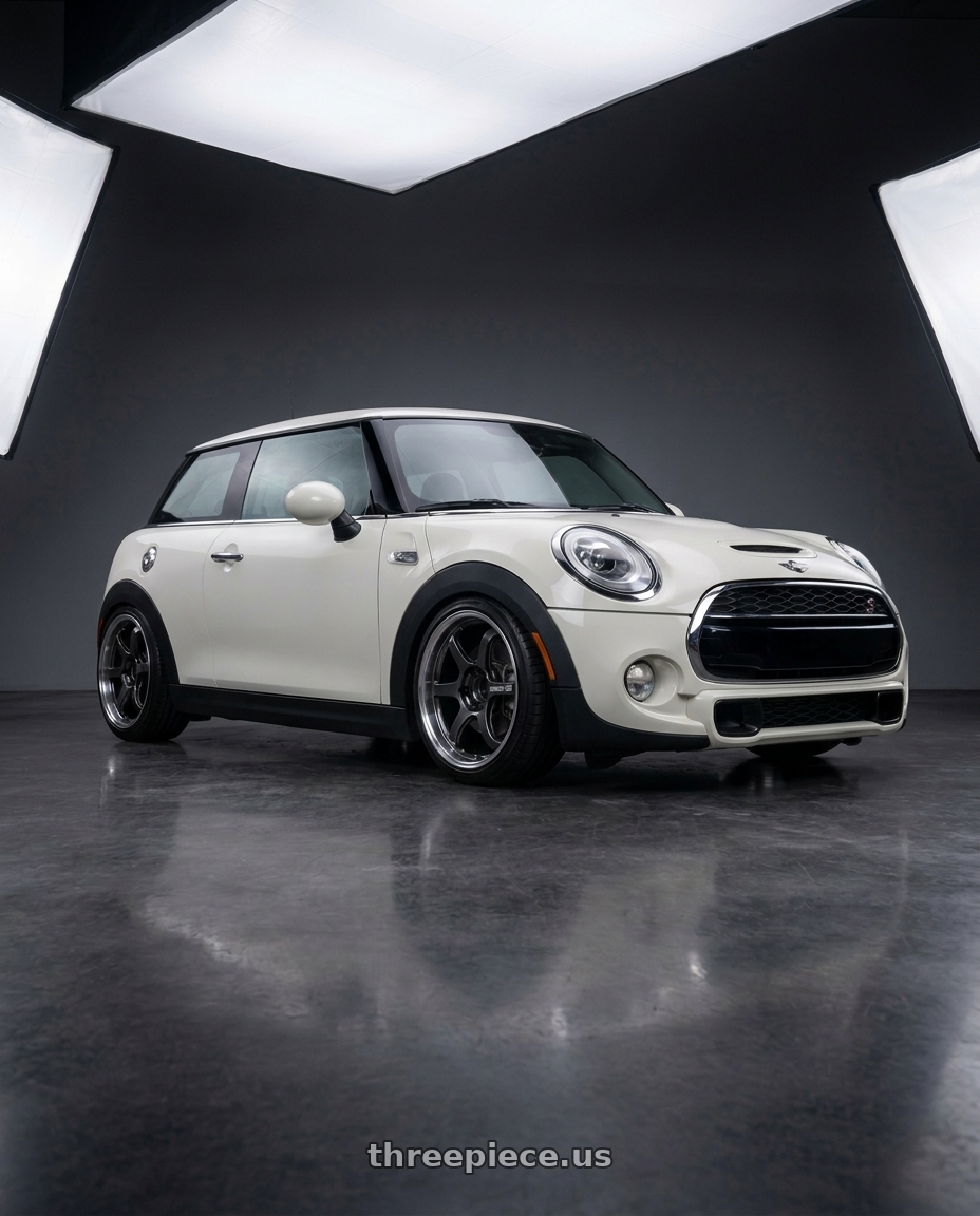 2017 mini cooper with Advan Racing R6 5x112 18x8.0 +42 MACHINING & HYPER PLATINUM BLACK wheels
