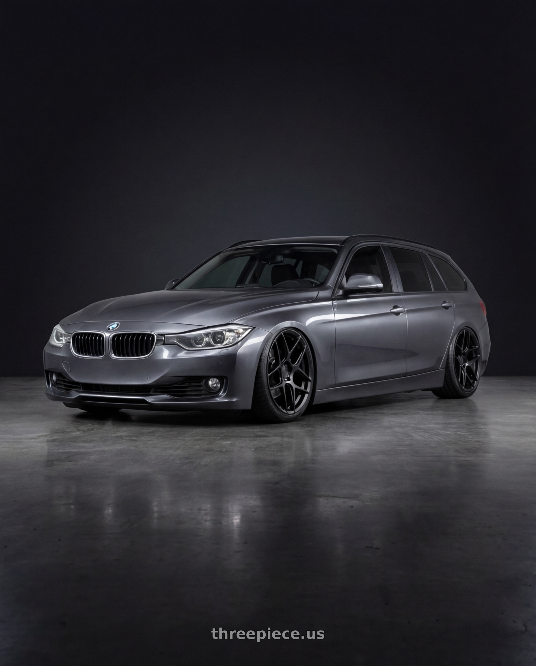 2016 BMW 3 Series F30 with Aodhan AFF2 5x120 19x8.5+35 Matte Black wheels