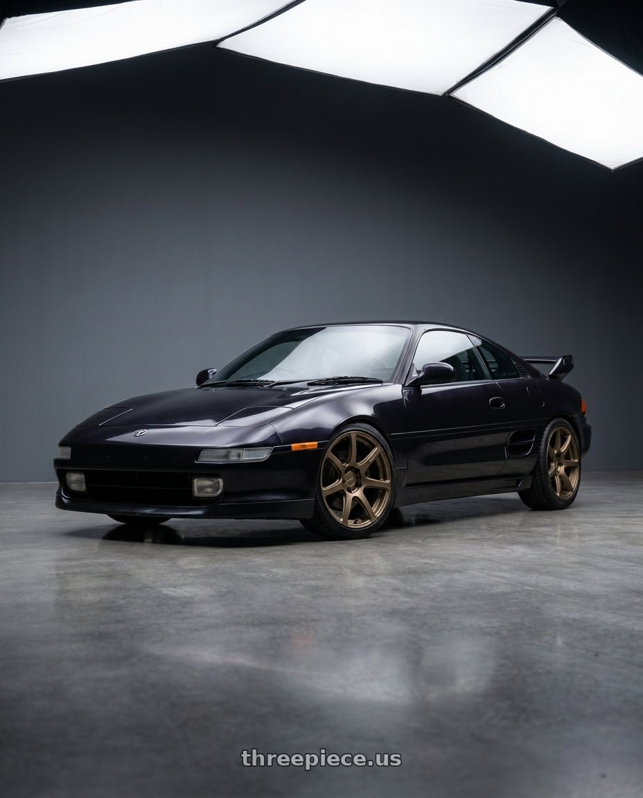 1998 Toyota MR2 with Work Emotion T7r 5x100 18x8.5 +30 Matte Bronze wheels
