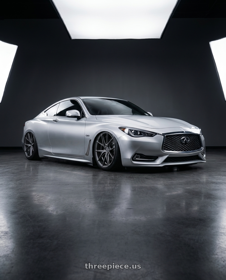 2020 Infiniti Q60 with Niche 1PC M116 MISANO 5X114.3 20X9 +35 MATTE GUN METAL wheels