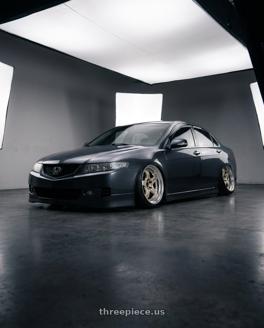 2008 Acura Tsx with Work Meister S1 3P 5x114.3 18x9.5+24 R Disk Bright Buff Finish wheels