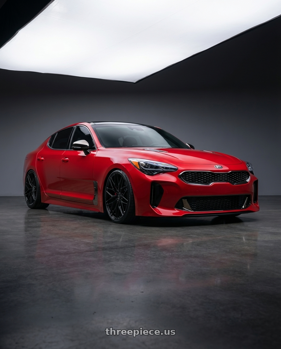 2022 Kia Stinger GT with Avant Garde Wheels M520R 5X114.3 19x8.5 +35 Gloss Black wheels