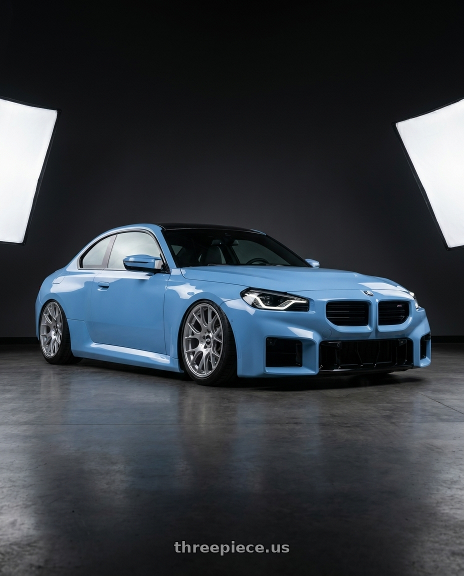 2023 BMW M2 G87 with BBS CH-R 5x112 19x8.5 +32 Brilliant Silver Polished Rim Protector wheels