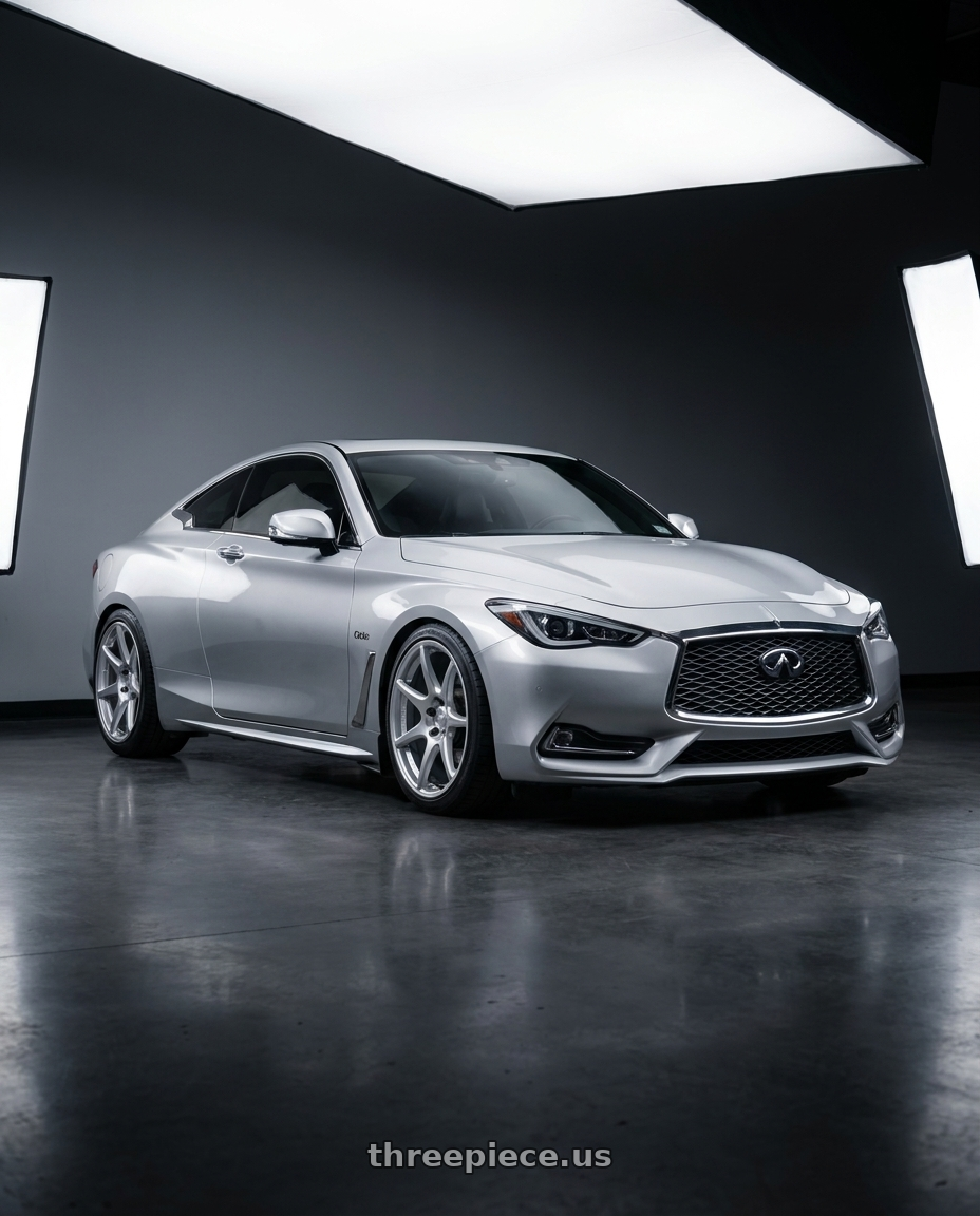 2020 Infiniti Q60 with Kansei K11S Tandem 5x114.3 19x10.5 12 Hyper Silver wheels
