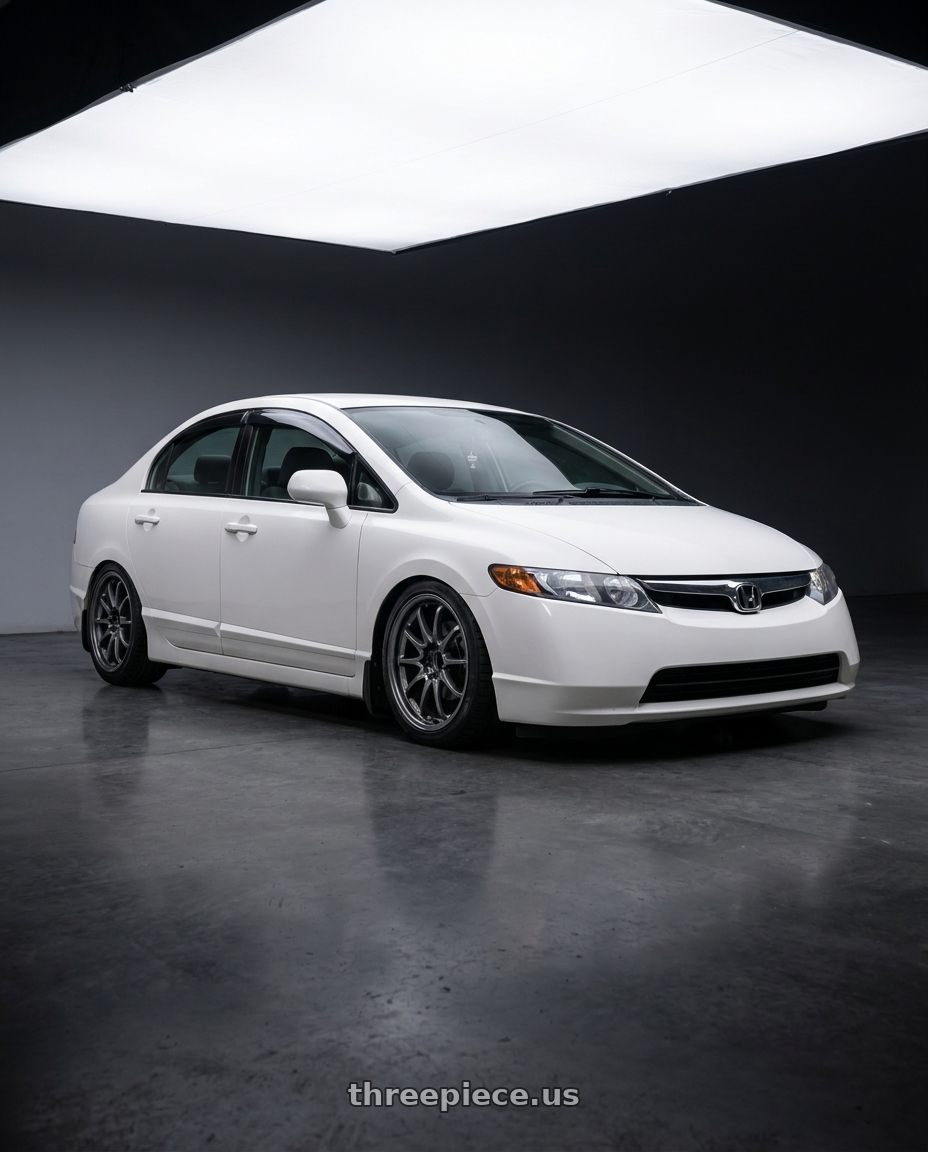 2007 honda civic ex with Volk Racing CE28N-PLUS M-SPEC 5x114.3 17x8 +38 BLAST GUNMETAL wheels