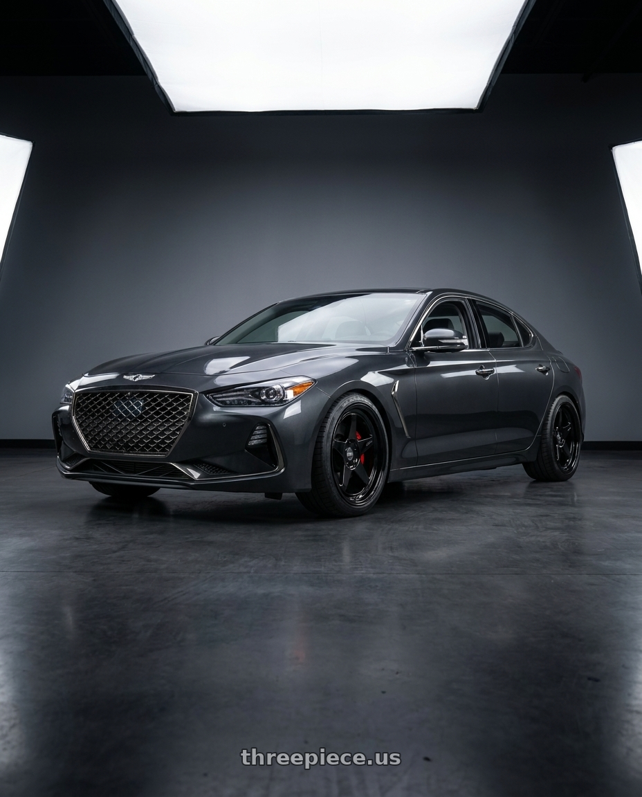 2019 Genesis G70 with ESR Wheels CR SERIES CR5 5x100 18x8.5 +30 Gloss Black wheels