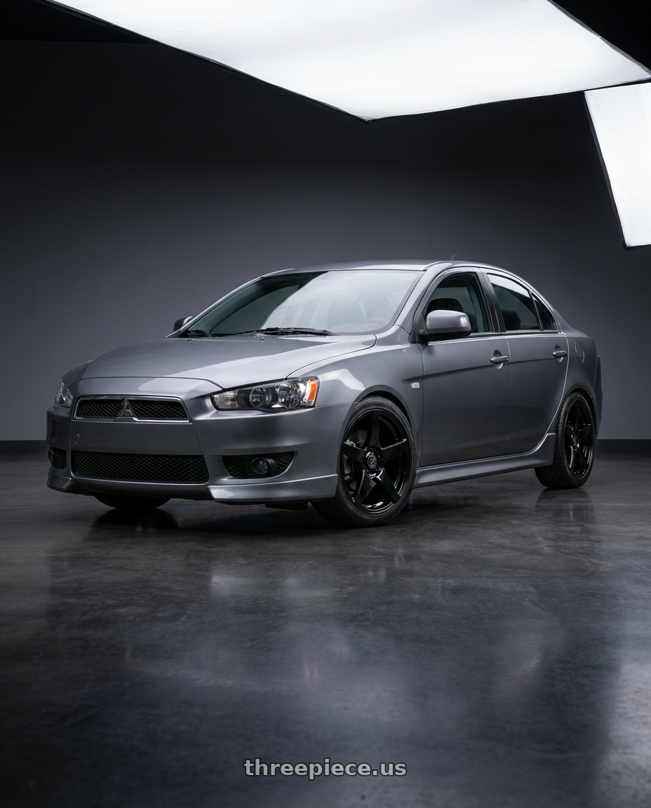 2014 Mitsubishi Lancer Ralliart with Forgestar CF5 5x114.3 18x9 +35 Gloss Black wheels