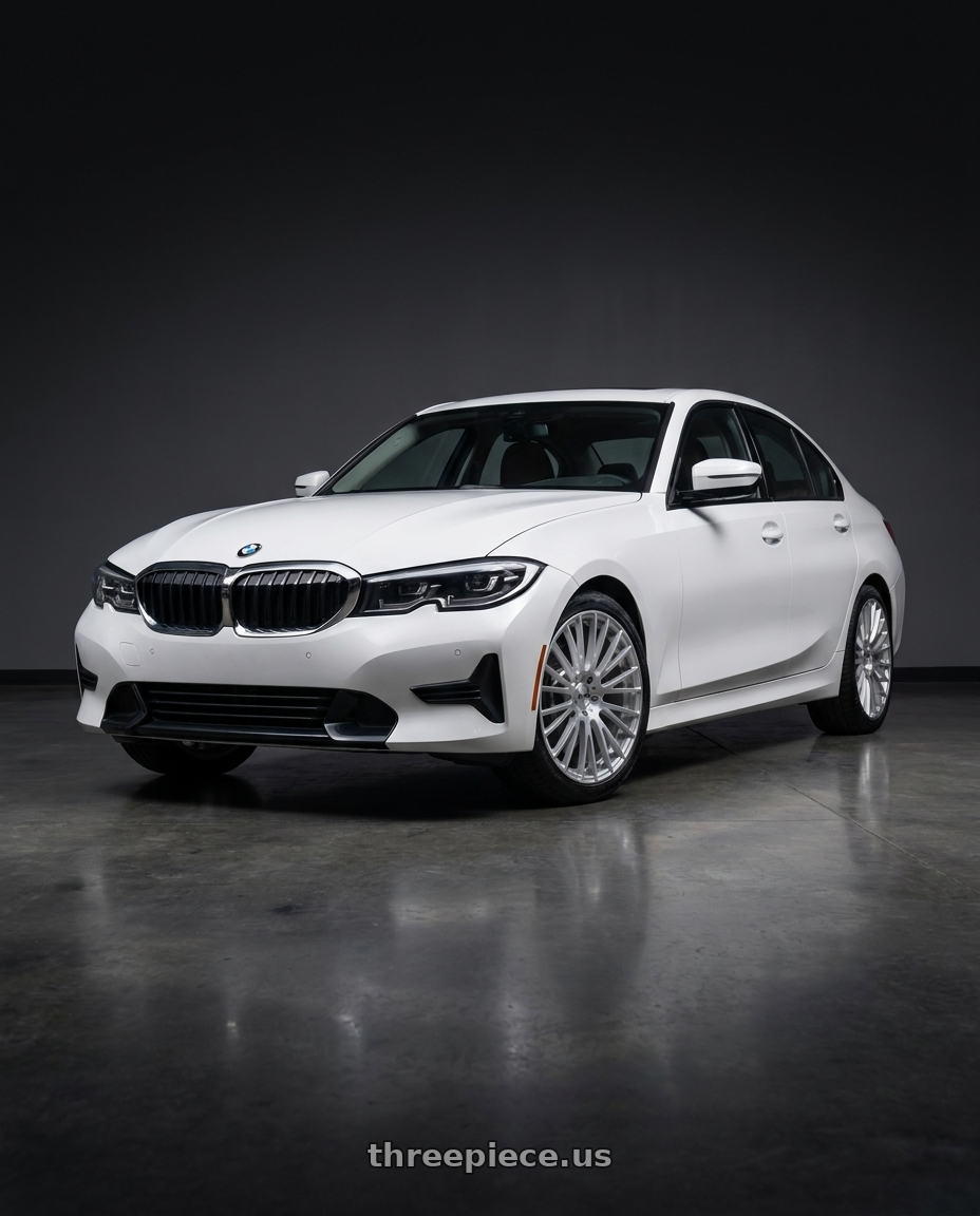 2021 bmw 330i with KMC KM706 IMPACT 5X112 20X8.5 +25 BRUSHED SILVER wheels