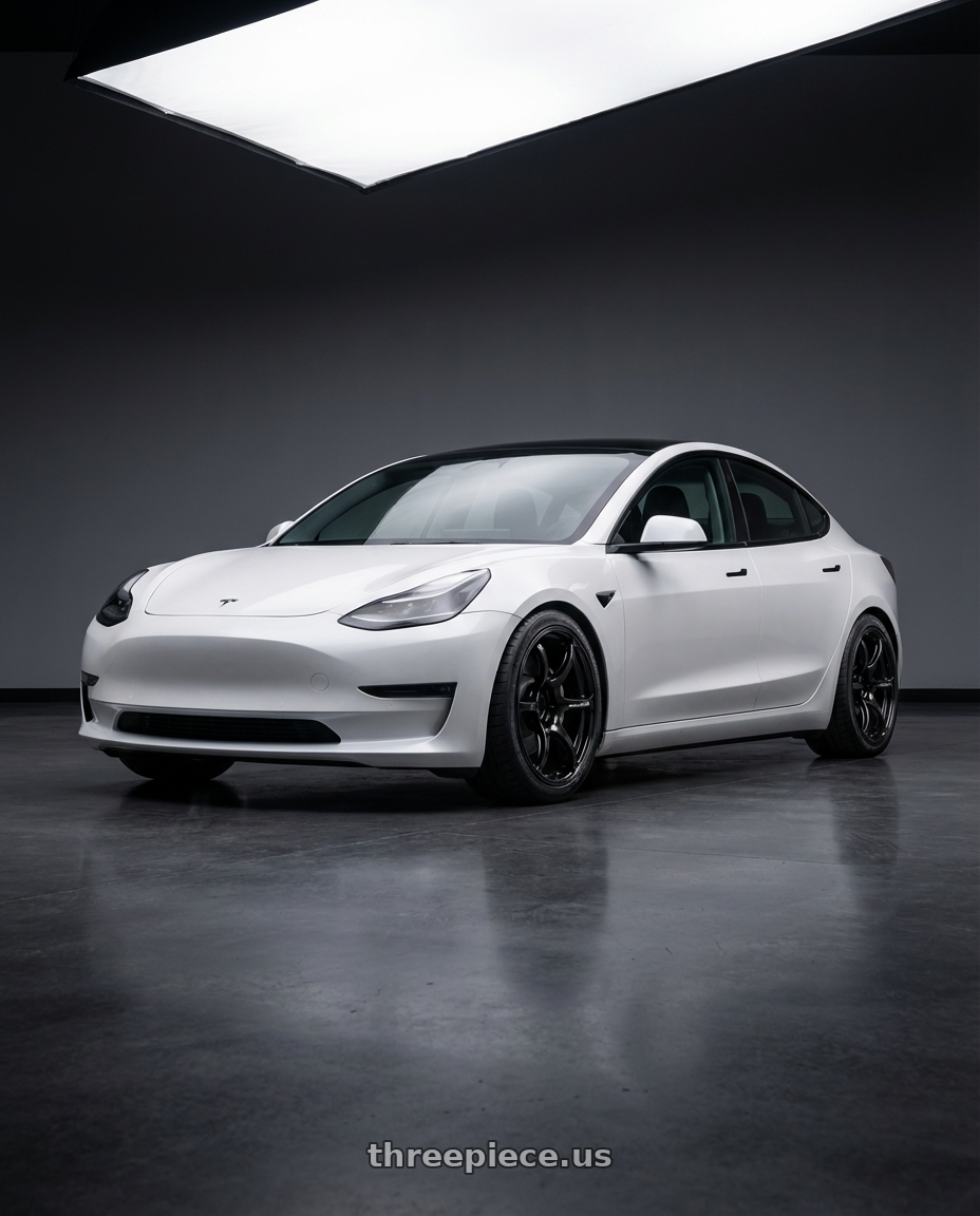 2023 Tesla Model 3 with Advan RGIII 5x114.3 19x8.5+38 Gloss Black wheels