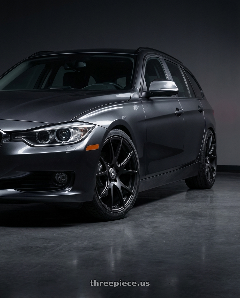 2016 BMW 3 Series F30 with Forgestar CF5V 5x120 19x9 +38 Satin Black wheels