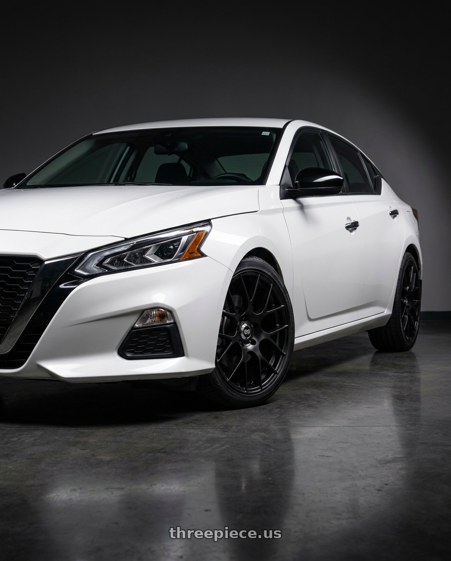 2021 Nissan Altima SV with Enkei Raijin 5x114.3 19x8+40 Black wheels