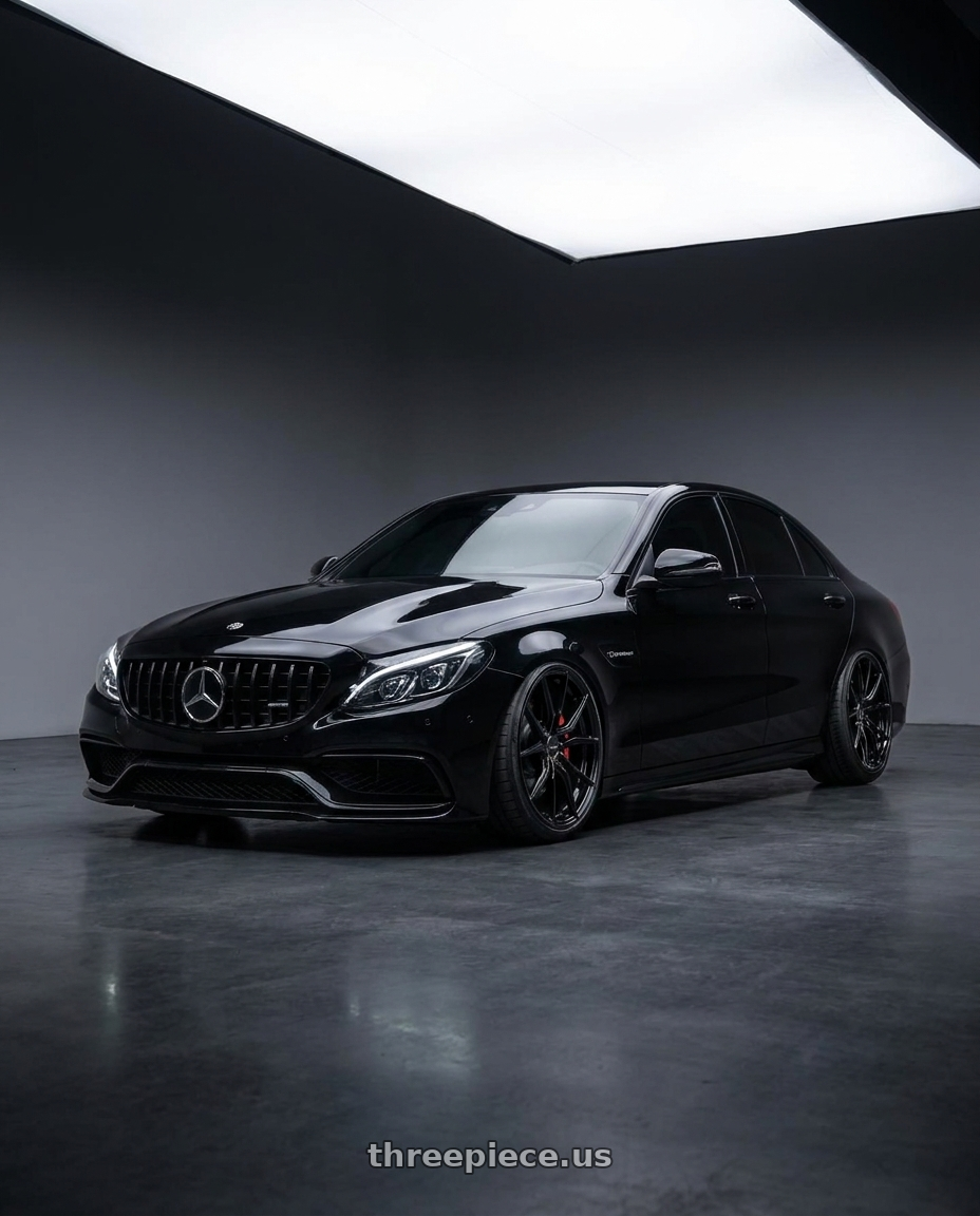 2017 Mercedes-Benz C63 AMG with Advanti Racing 80B Hybris 5X112 19x8.5 +45 Gloss Black wheels