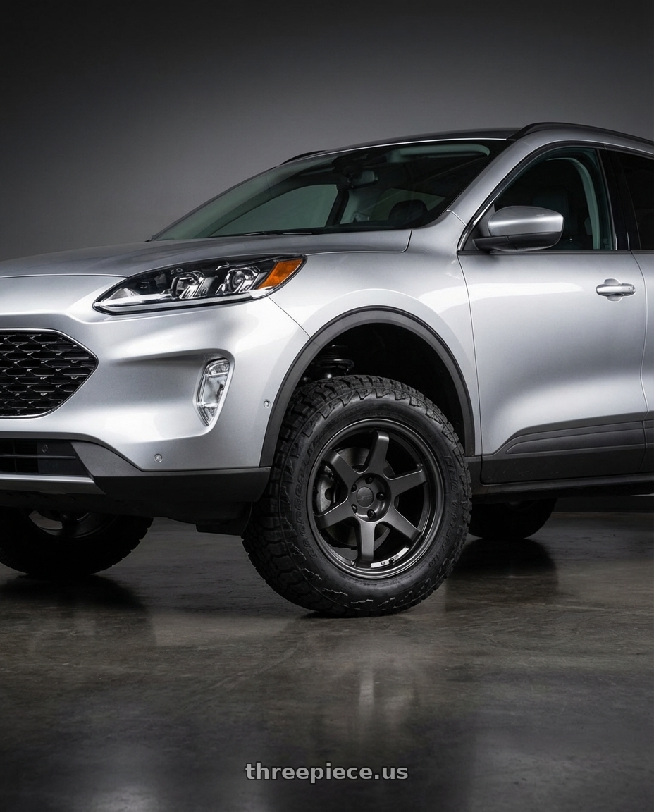 2020 Ford Escape Hybrid with 9six9 SIX-1 5x108 18X8.5 +35 Carbon Gray wheels front three quarter view lifted stance