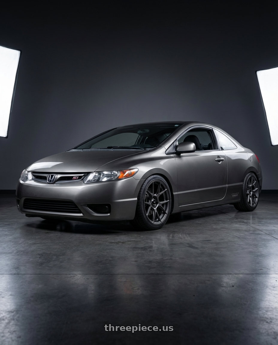 2007 Civic Si Coupe with Konig Ampliform 5x114.3 17x9+40 Dark Metallic Graphite wheels