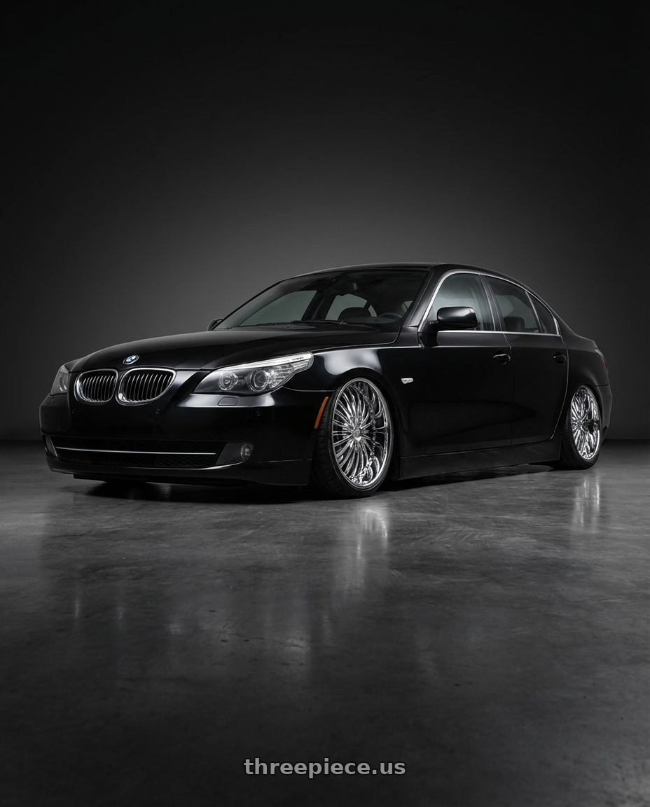 2009 528i bmw with Strada Spina 5x108/5x114.3 20x8 +40 Chrome wheels