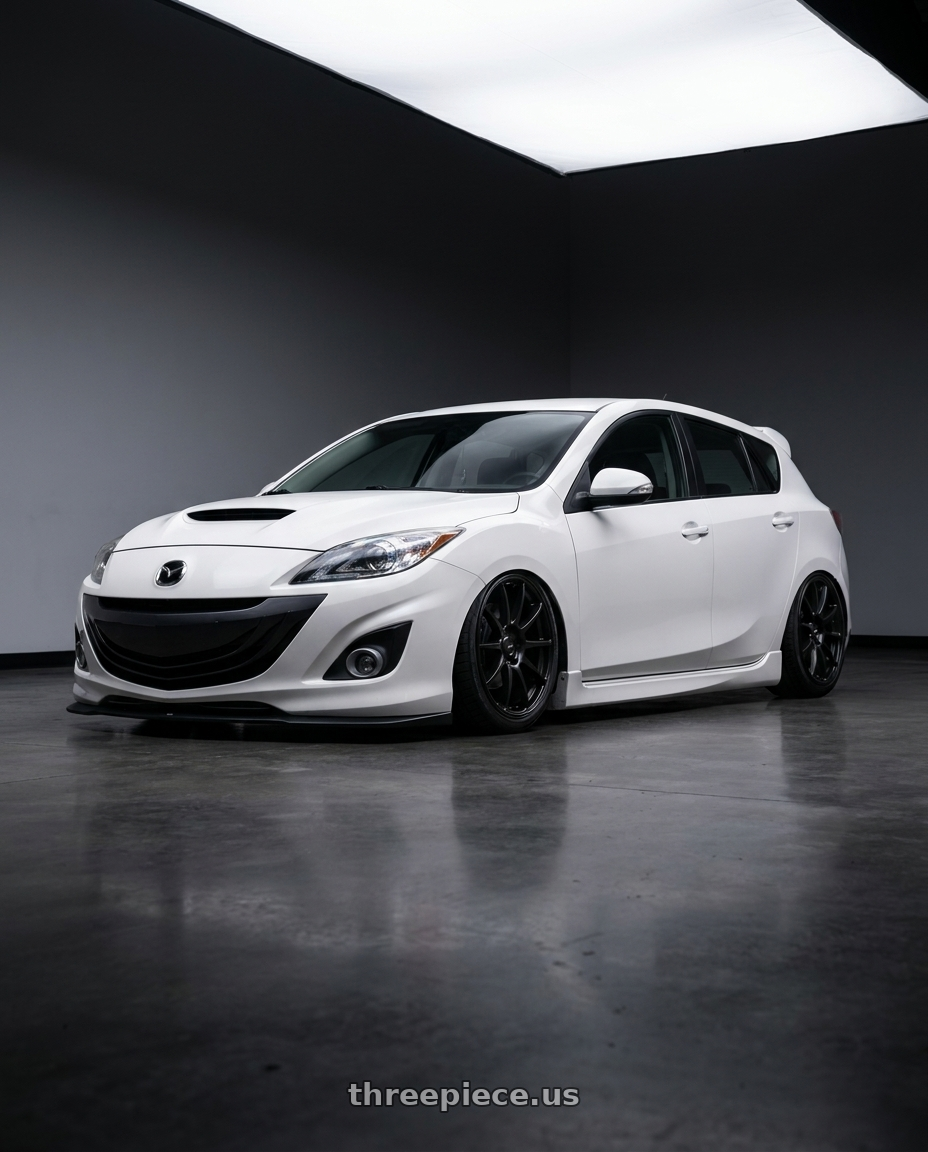 2012 Mazda Mazdaspeed3 with Ssr Gtv02 5x114.3 18x8.5+40  FLAT BLACK wheels