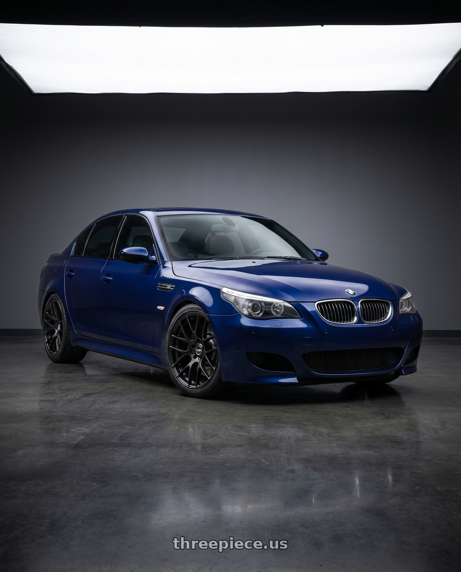 2010 BMW M5 E60 with Avant Garde Wheels M359 5X120 19x9 +18 Matte Black wheels