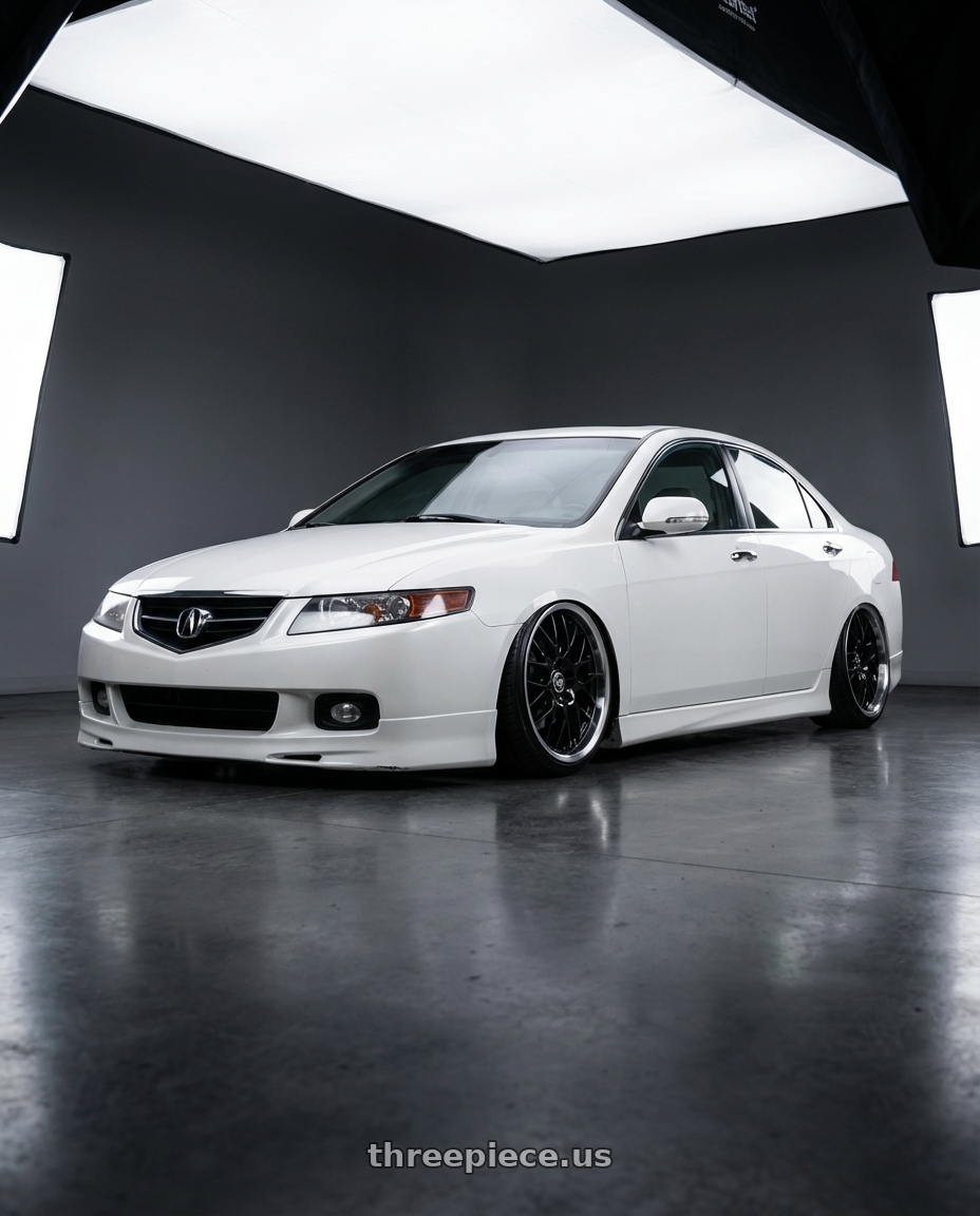 2006 Acura tsx with Enkei Lusso 5x114.3 18x8+40 Black w/ Machined Lip wheels