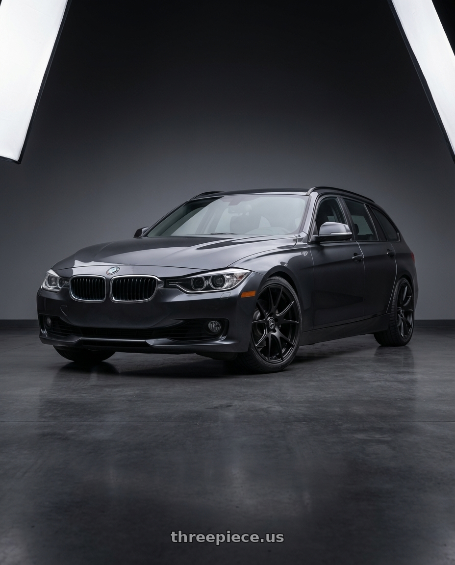 2016 BMW 3 Series F30 with Forgestar CF5V 5x120 19x9 +38 Satin Black wheels