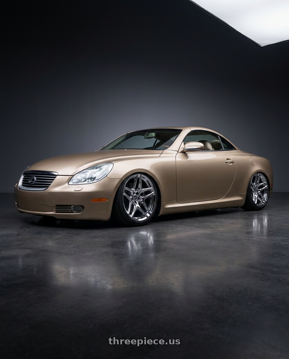 2002 Lexus sc430 with HERITAGE WHEEL EBISU MONOC 5x114.3 20x9 +25 CHROME wheels