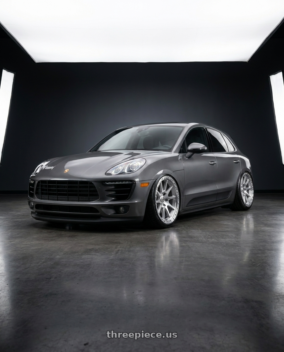 2017 Porsche macan with TIS 563BS 8x165.1 20x10 +0 BRUSHED FACE WITH SILVER wheels
