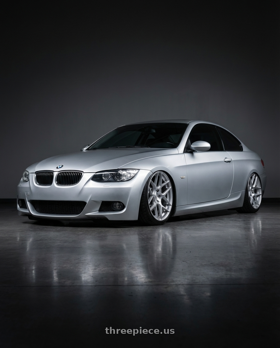 2012 BMW 3 Series E92 with Aodhan AFF2 5x120 19x8.5+35 Gloss Silver Machined Face wheels