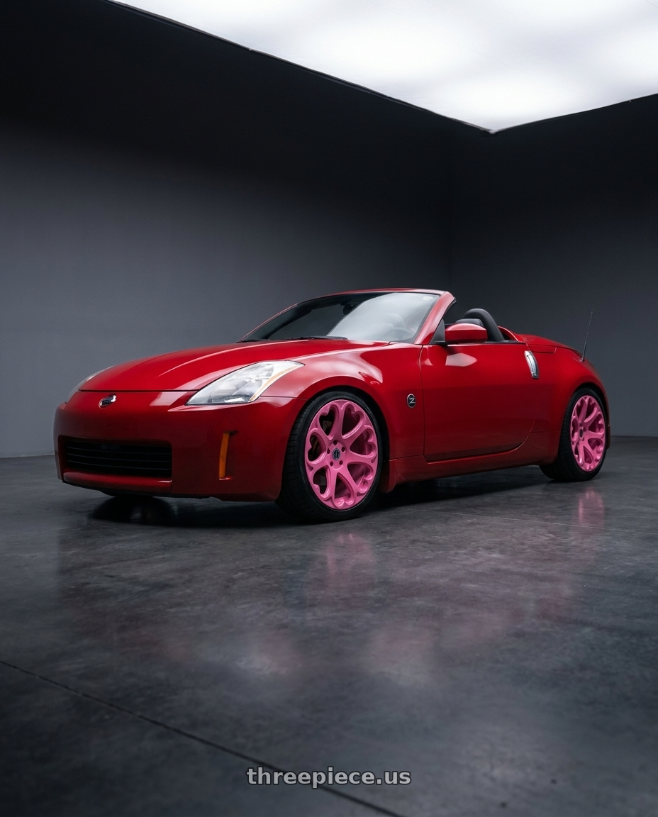 2004 Nissan 350z touring roadster with Heritage Wheel Kokoro MonoC 5X114.3 20x10+35 Pink wheels
