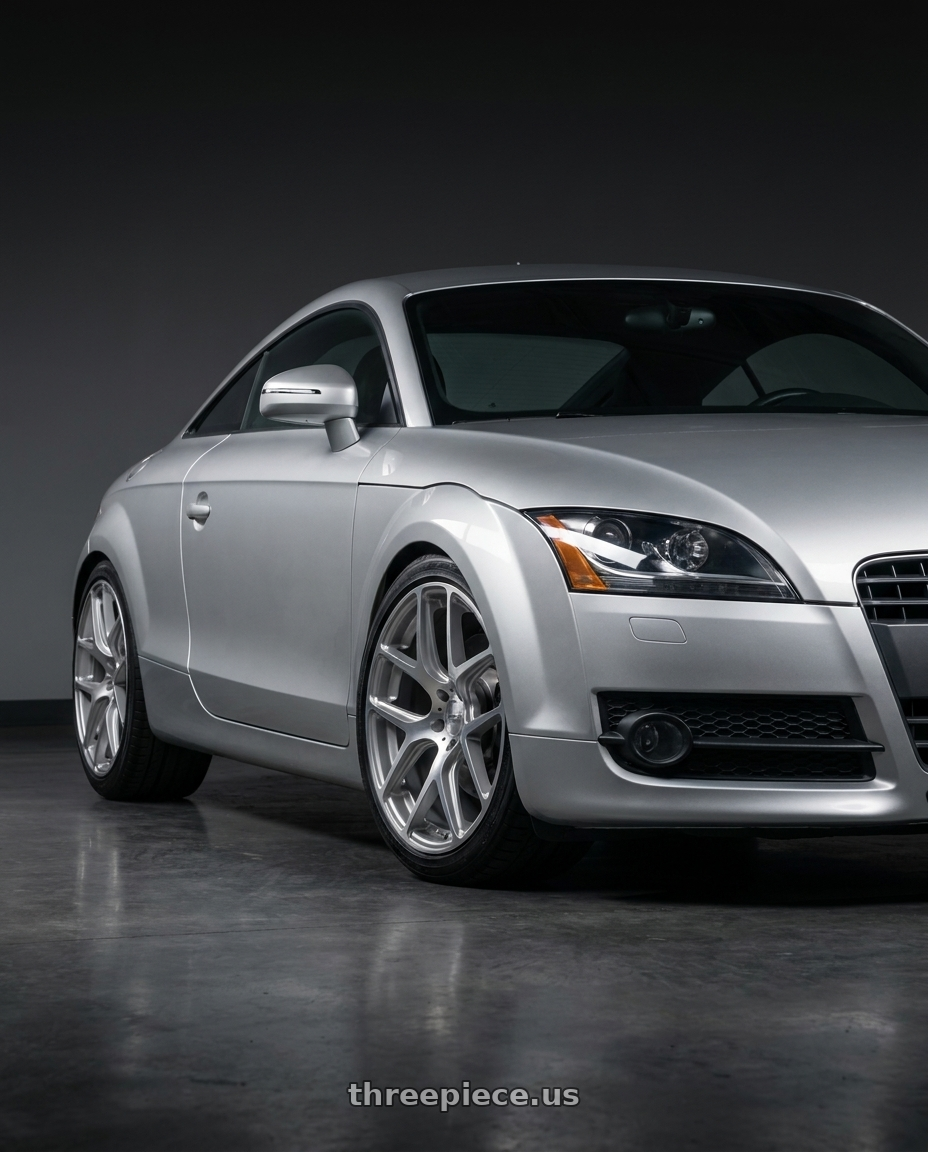 2008 Audi TT Mk2 with MRR GF9 5x112 19x8.5  +35 Silver Machine Face wheels