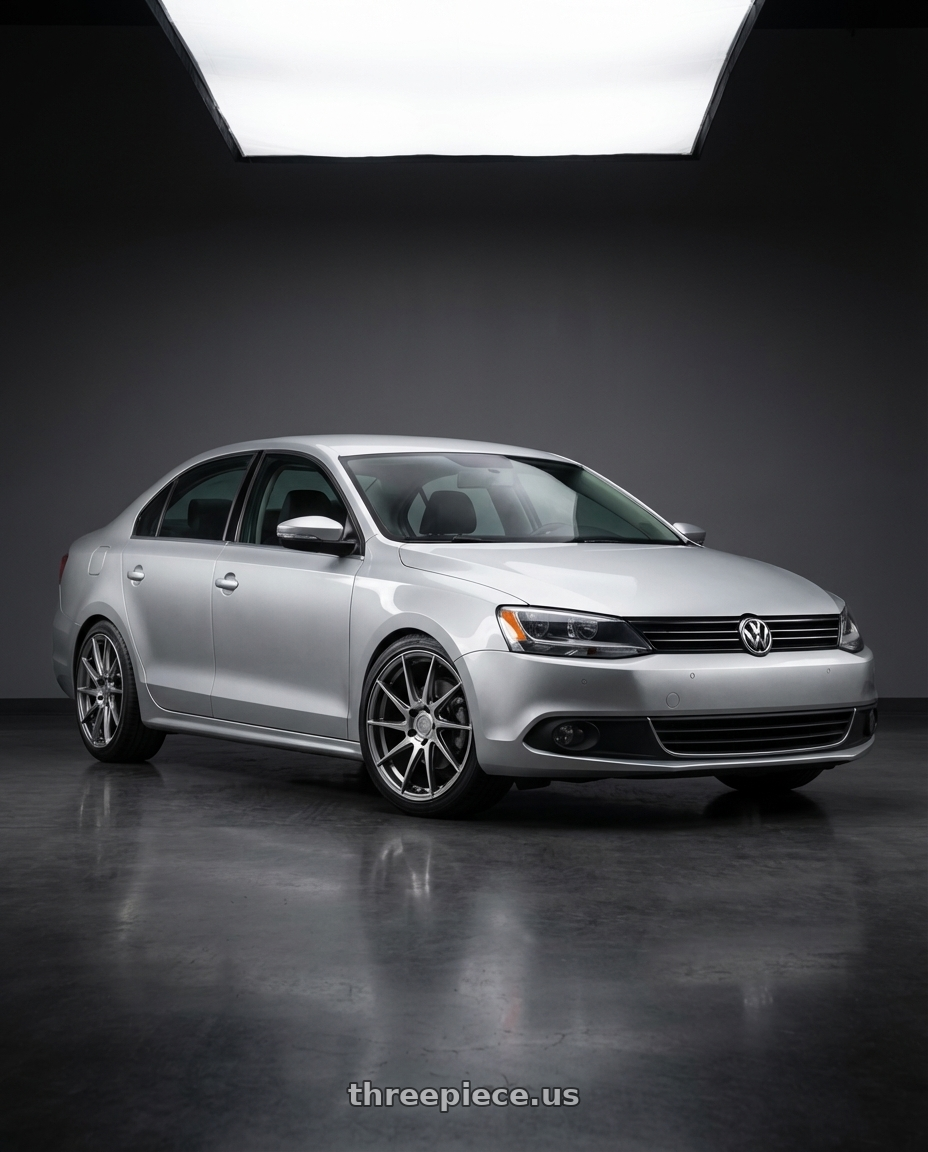 2016 Volkswagen Jetta GLI MK6 with Aodhan AH09 5x112 18x8.5 +35 Hyper Black wheels