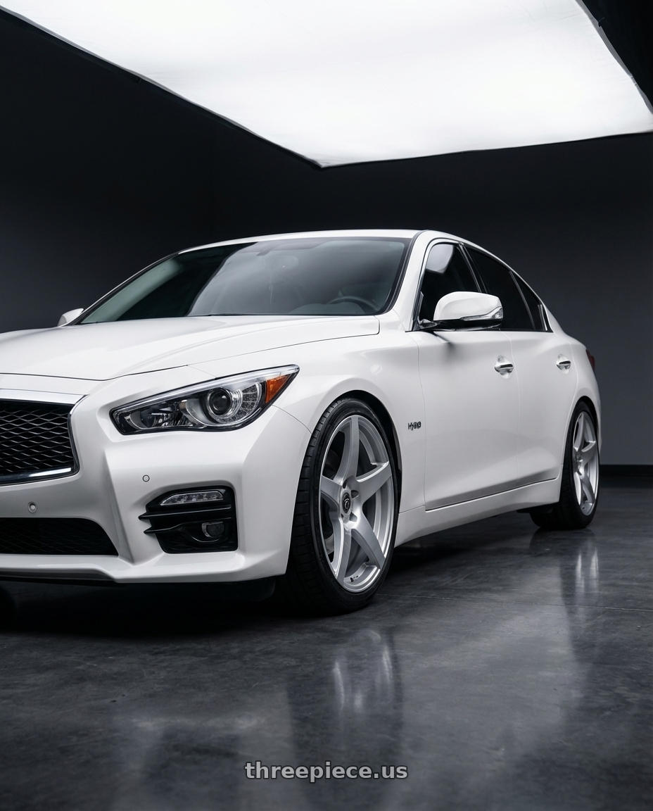 2020 Infiniti Q50 with Forgestar CF5 5x114.3 19x9.5 +29 Gloss Silver wheels