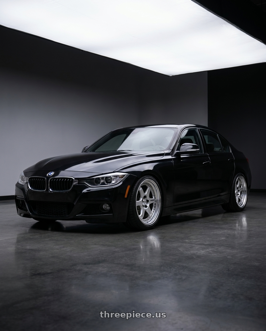2014 bmw 335i m-sport black sapphire metallic with Work Meister L1 3P 5x120 18x9+37 L Disk Matte Silver wheels