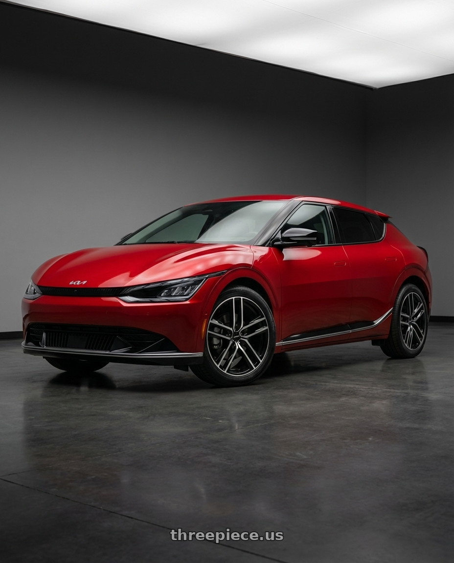 2024 kia ev6 with Vision Street-Designs 475 Clutch 5x114.3 20x9+38 Gloss Black Machined Face wheels