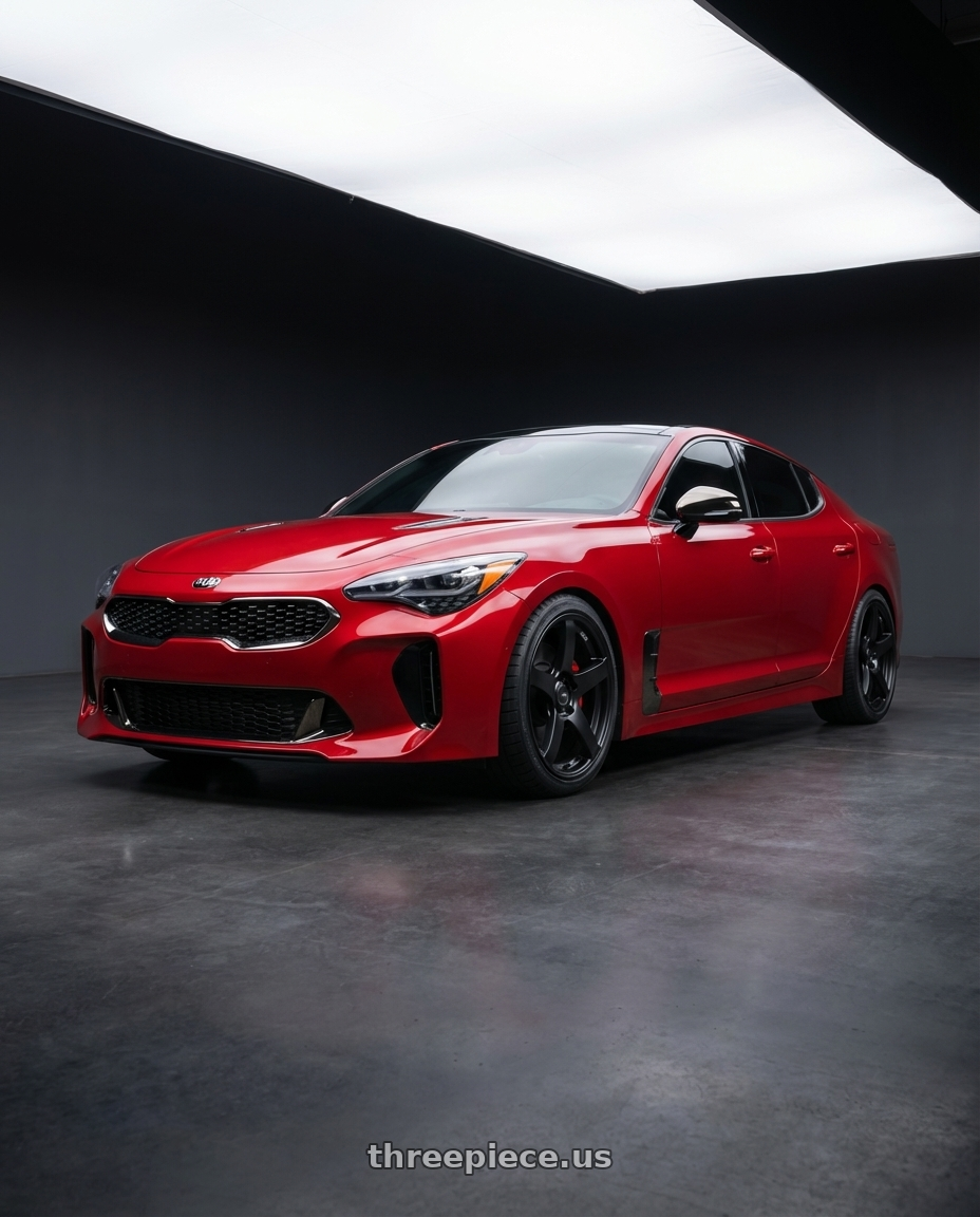 2022 Kia Stinger GT with Ssr Gtv01 5x114.3 19x8.5+38  FLAT BLACK wheels