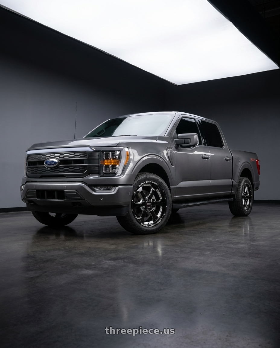 2022 Ford F150 Lariat with WELD Off-Road Granada Six 6x135 20x9 +20 Gloss Black/Milled wheels