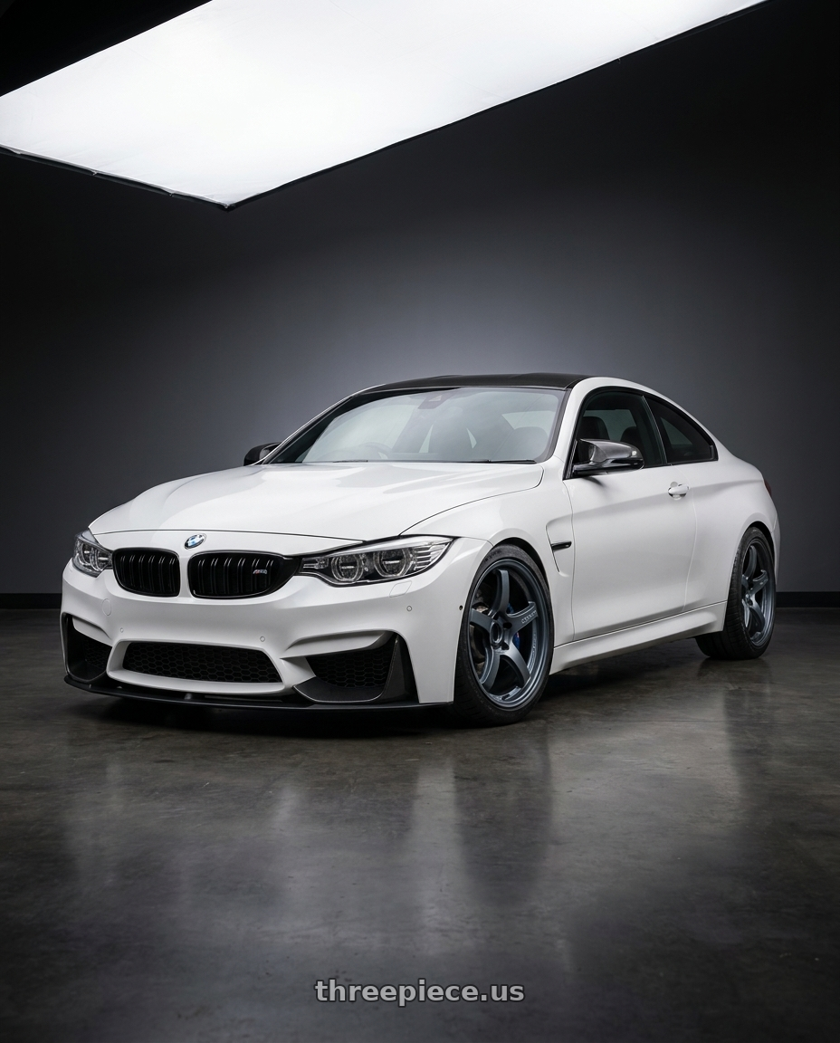 2018 BMW M4 F82 with Gram Lights 57CR 5x120 19x9.5+35 Gunblue II wheels