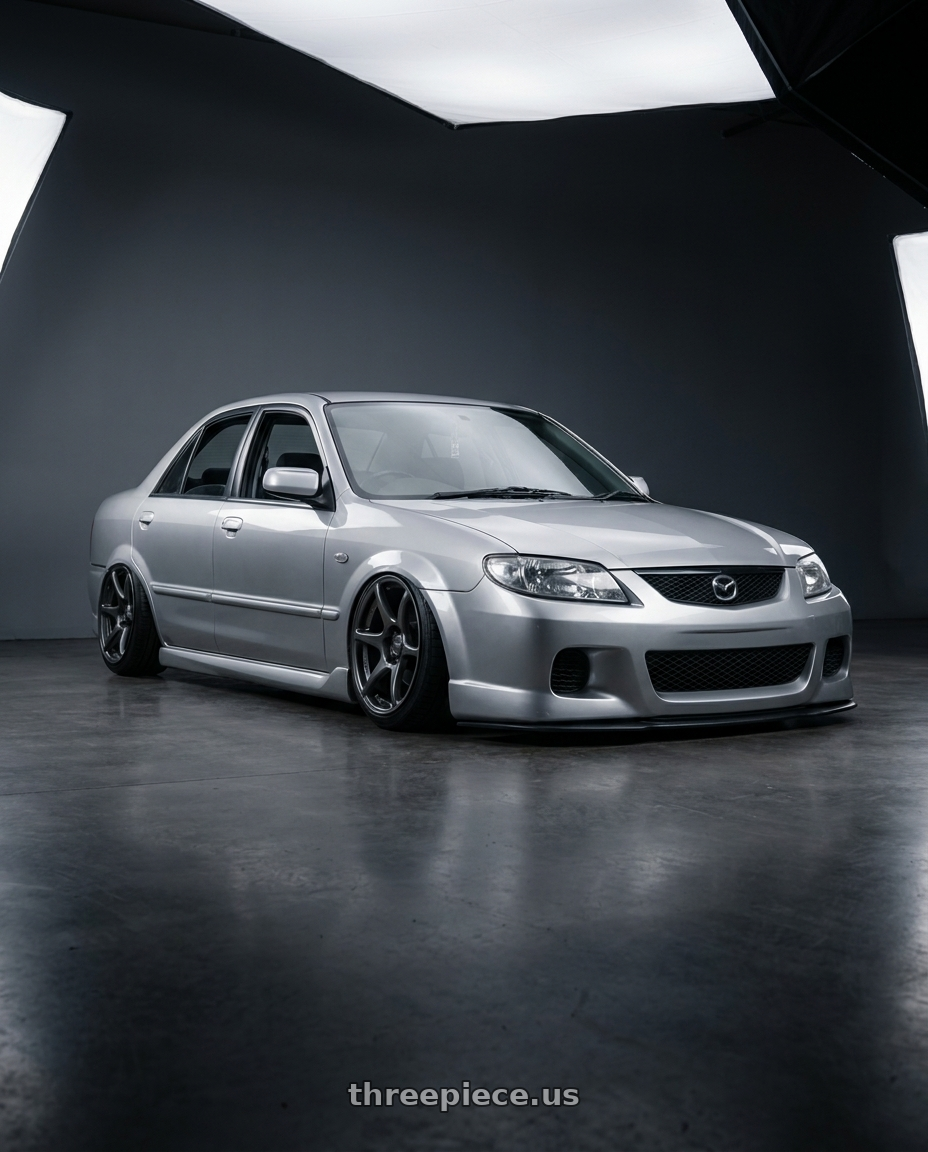 2002 Mazda Isamu16 5D with Kansei K11G Tandem 5x114.3 19x10.5 12 Gunmetal wheels